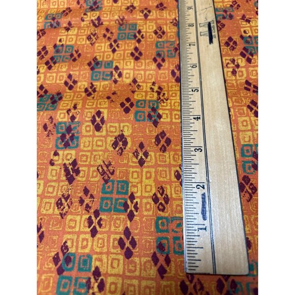 Vintage Jo-Ann Cotton Fabric 1/2 yard x 44" Bold Orange Geometric Pattern - Picture 2 of 5